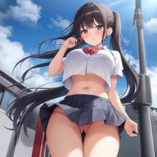 Cola de caballo, Bajo teta, Falda, Obra maestra, Minifalda, Uniforme escolar, Ropa interior